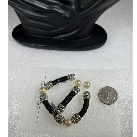 Retro Vintage beaded Faux Pearl Broken Stretch Bracelet Crafting Jewelry Making - Picture 3 of 5